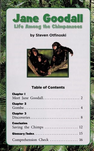 Jane Goodall - Life Among the Chimpanzees (Biography) by Steven Otfinoski, Good