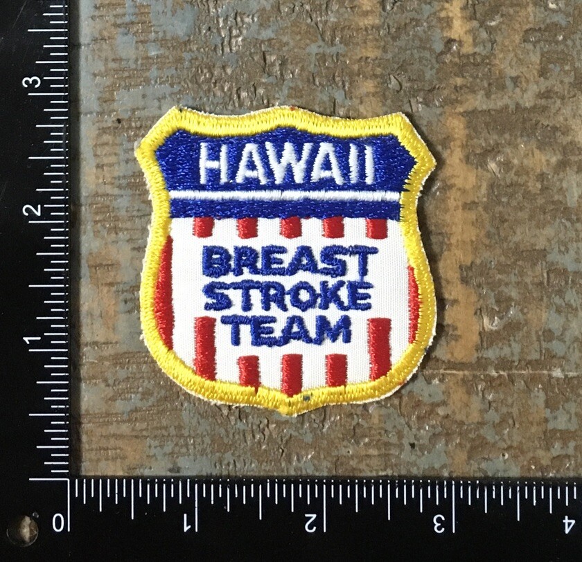 Vintage HAWAII BREAST STROKE TEAM Travel Souvenir Embroidered Sew-On Patch