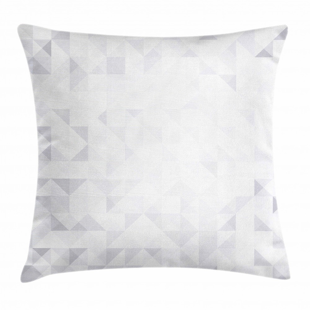 Grey White Geometric Shape Square Cushion Cover 16 Inches