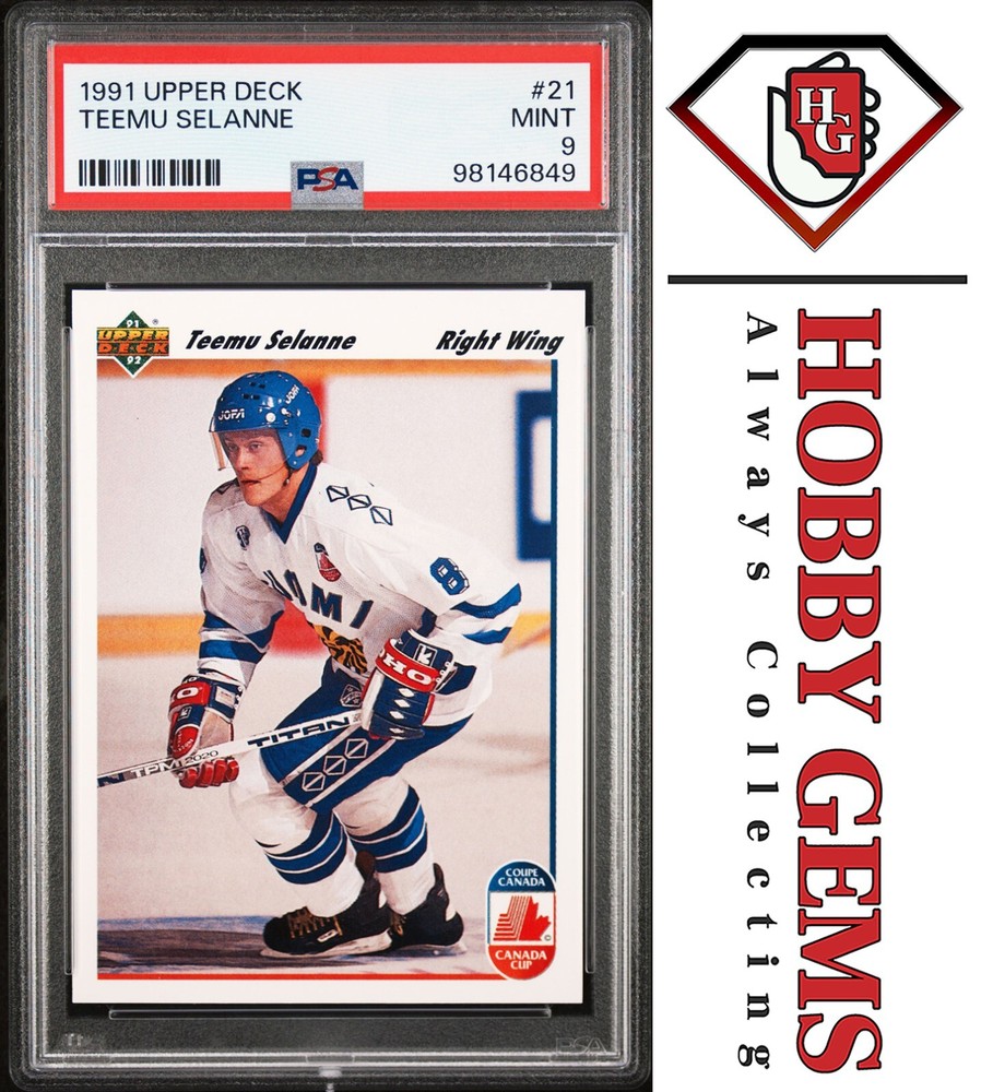 TEEMU SELANNE PSA 9 1991-92 Upper Deck #21