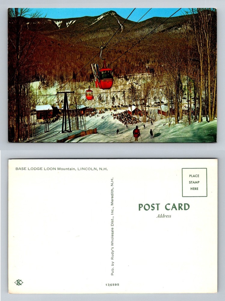 Lincoln, NH-New Hampshire, Loon Mountain Base Lodge Gondola Ski Vintage Postcard