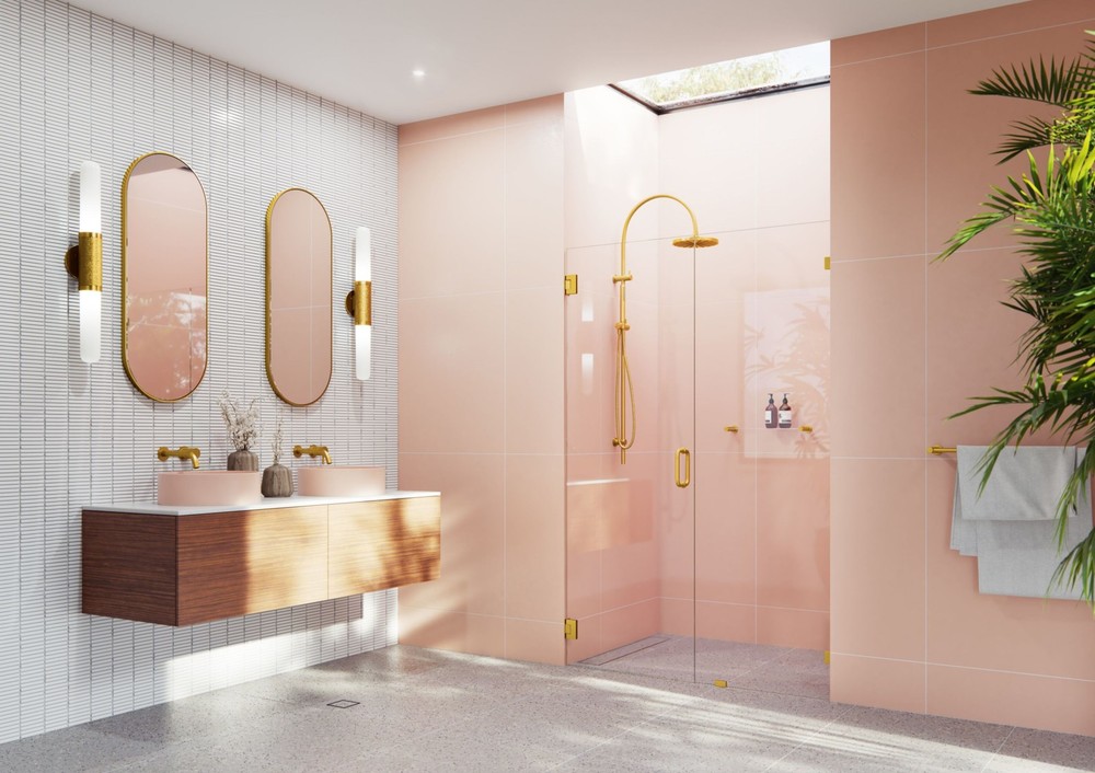 Illume 78H x 54.5W Brass Hinged Glass Door by Glass Warehouse GW-WH-54-5