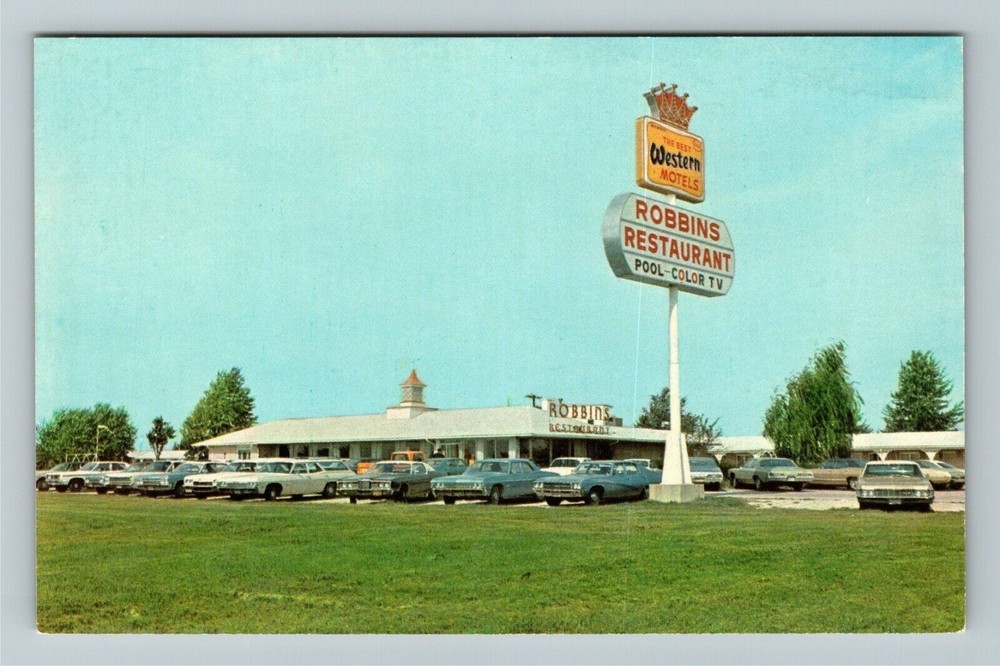 Vandalia IL-Illinois, Robbins Restaurant & Best Western Motel Vintage Postcard
