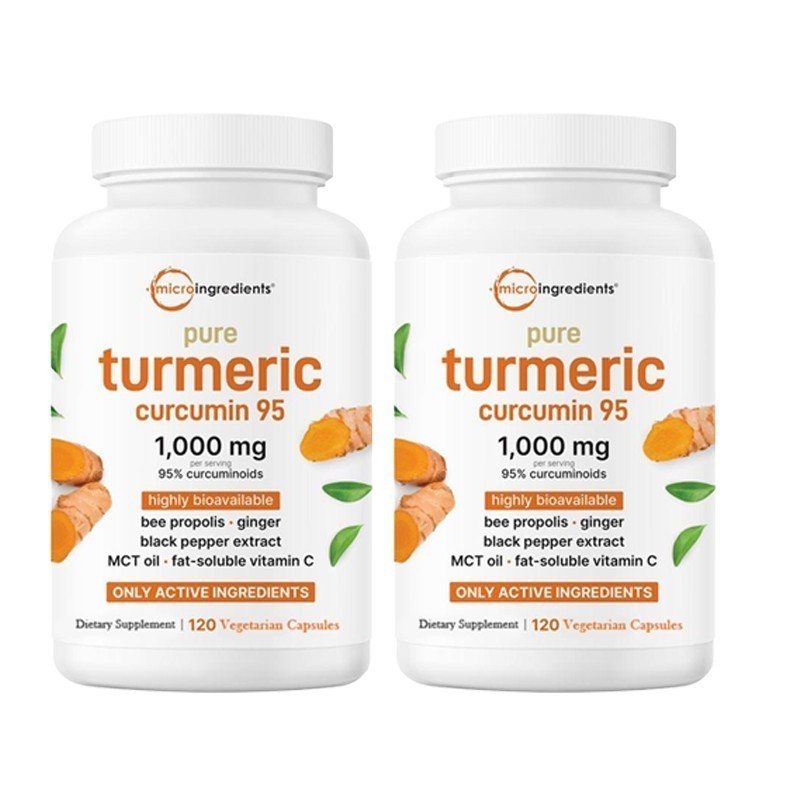 2 PACKS Pure Turmeric Curcumin Supplement 1,000mg | 95% Curcuminoids | 120Veggie