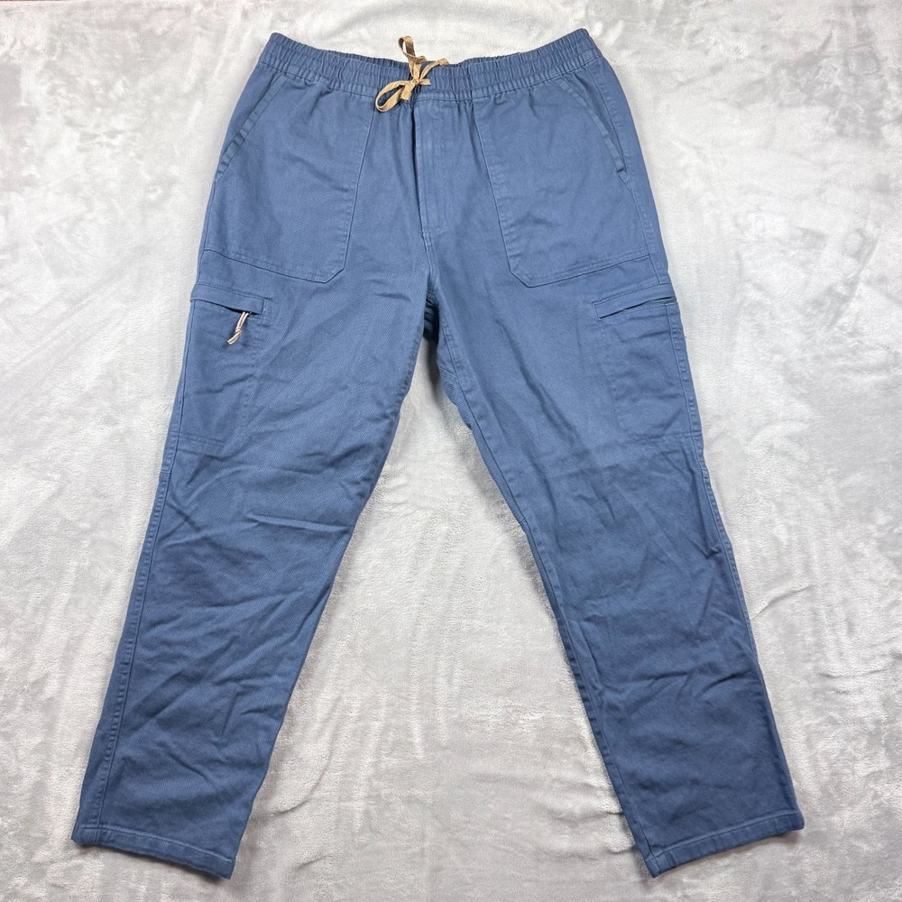 The North Face Field Cargo Pants Mens L blue Zip Pockets Stretch Drawstring
