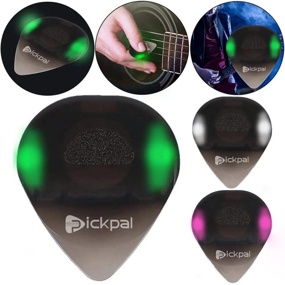 Miwayer LED Luminous Guitar Pick - ABS Electric Heart-shaped Guitar Picks With T-image