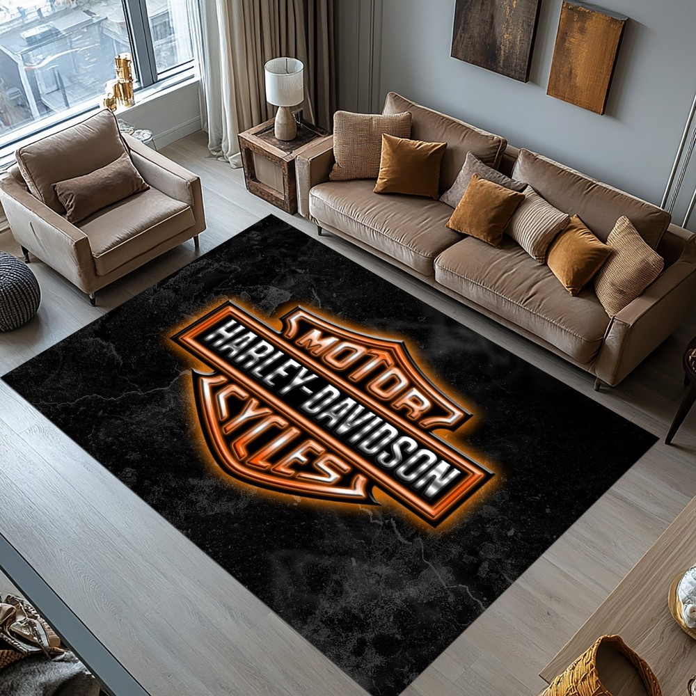 Harley Rug, Harley Rugs, Harley Hall Carpet,Harley Themed  Rug,Harley Design Rug