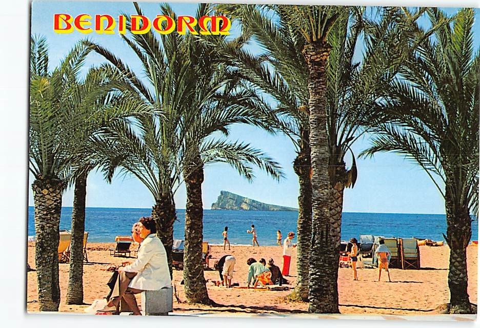 Postcard Beach Scene Benidorm Alicante Spain