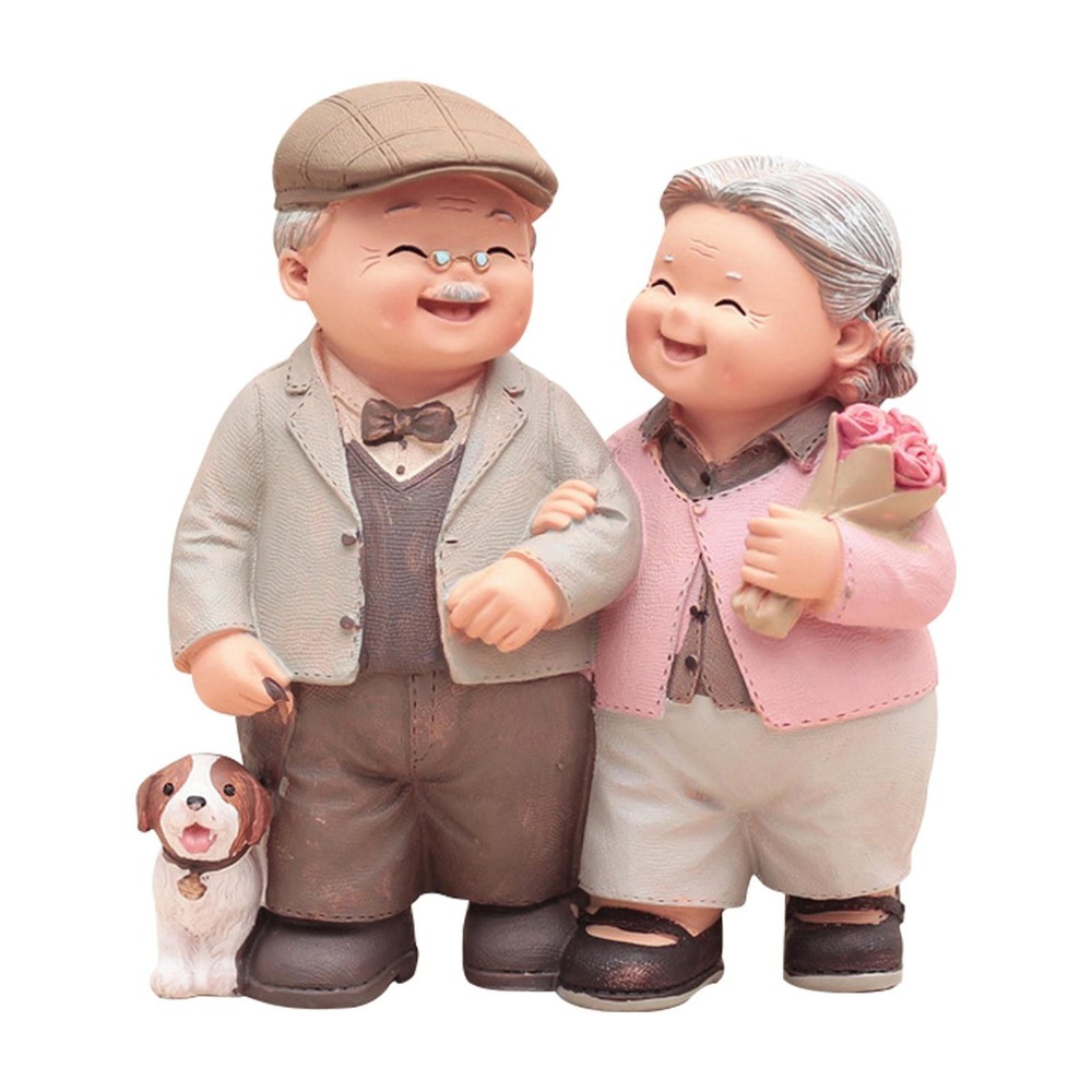Elderly Couple Statue Ornament Valentine's Day Resin Husband And Wife Presents