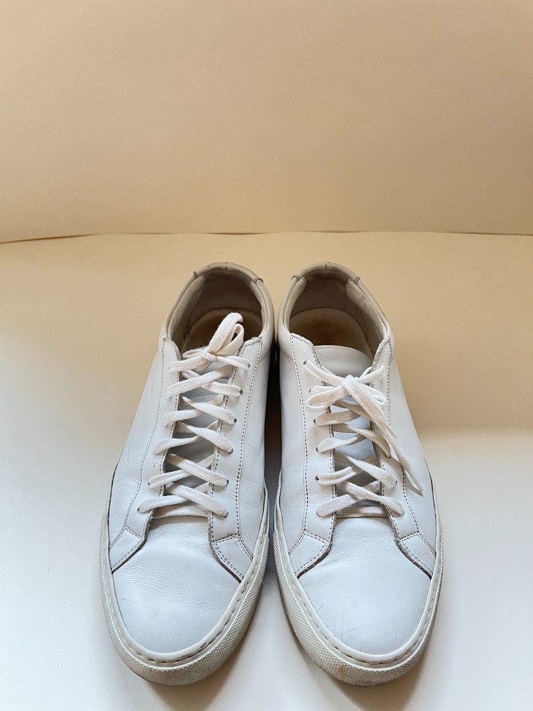 Common Projects Achilles Low Men’s 40 US 7 White Leather Sneakers Made in Italy-image
