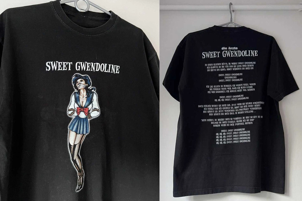 2 Sides Sweet Gwendoline Die Arzte Tour Band Shirt Black Unisex S-5XL