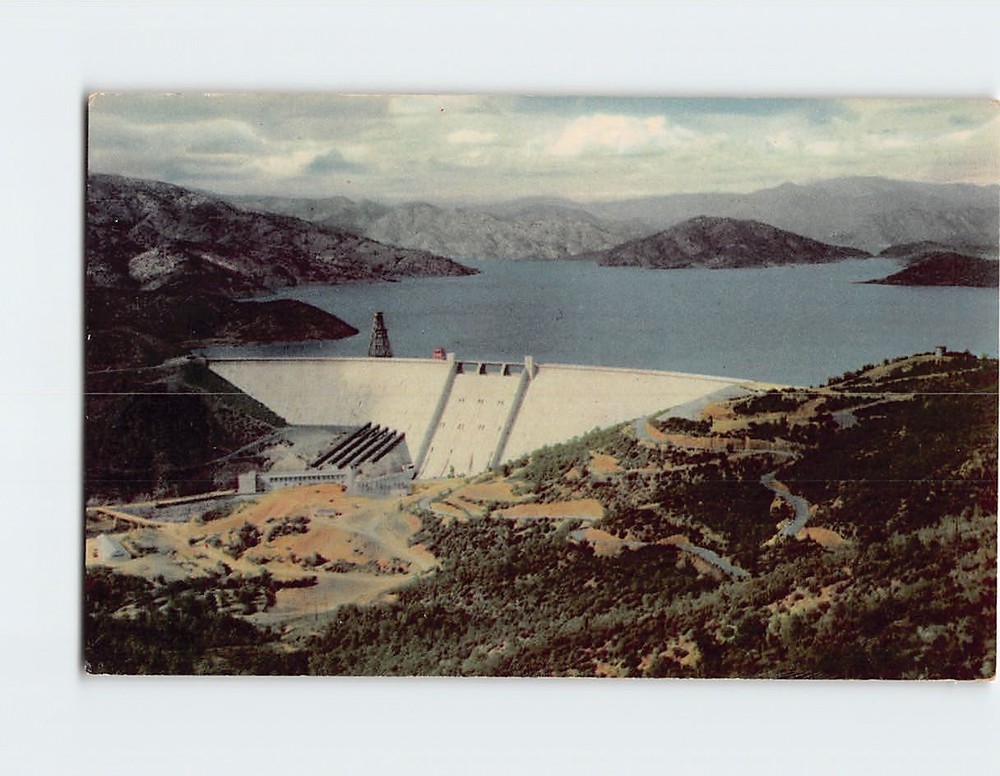 Postcard Shasta Dam California USA