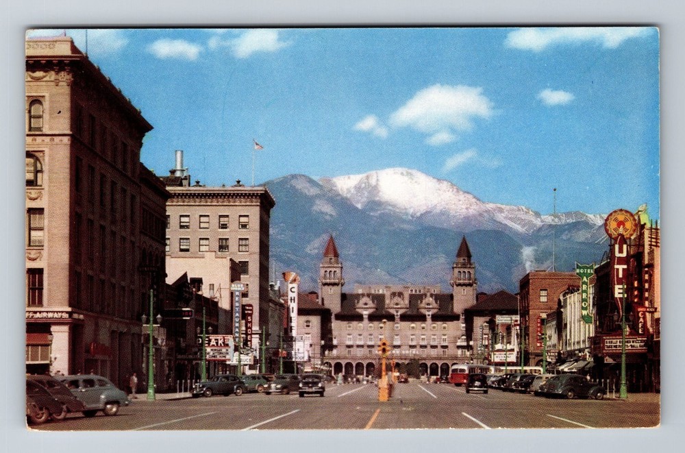 Colorado Springs CO-Colorado Pikes Peak Avenue Vintage Postcard Standard Postal
