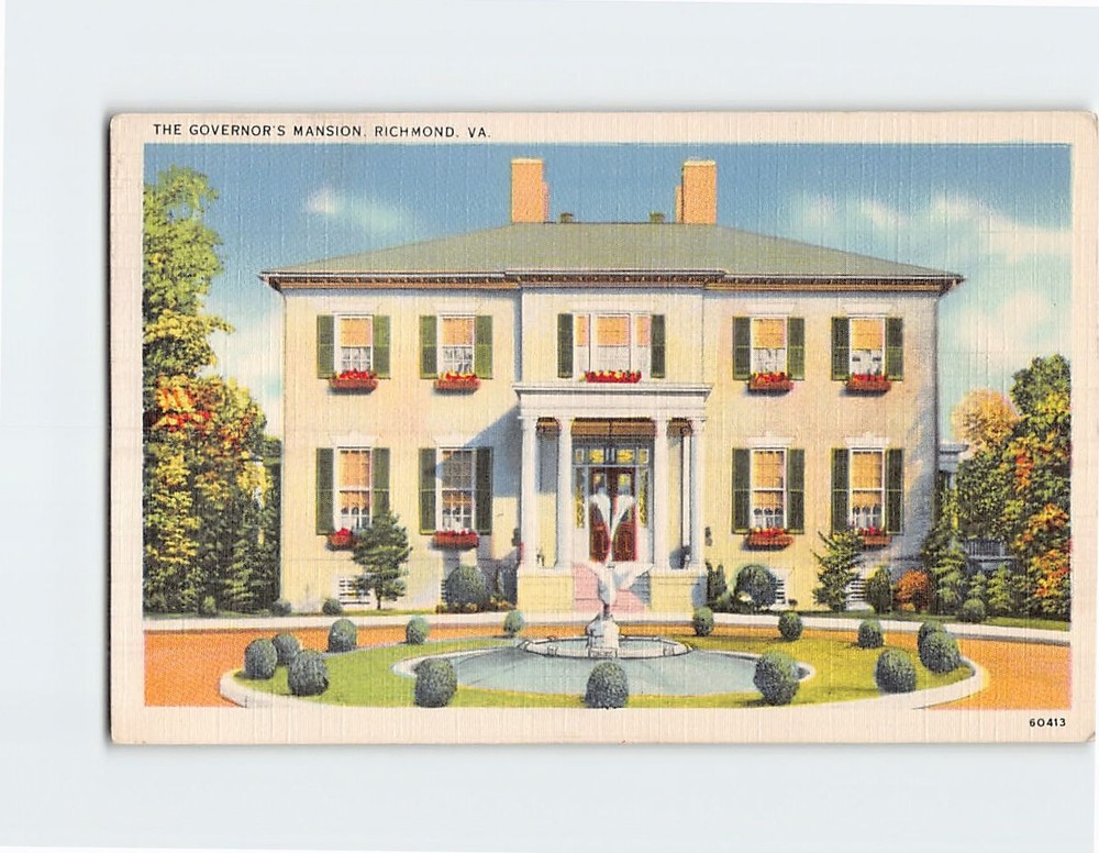 Postcard Governor's Mansion Richmond Virginia USA