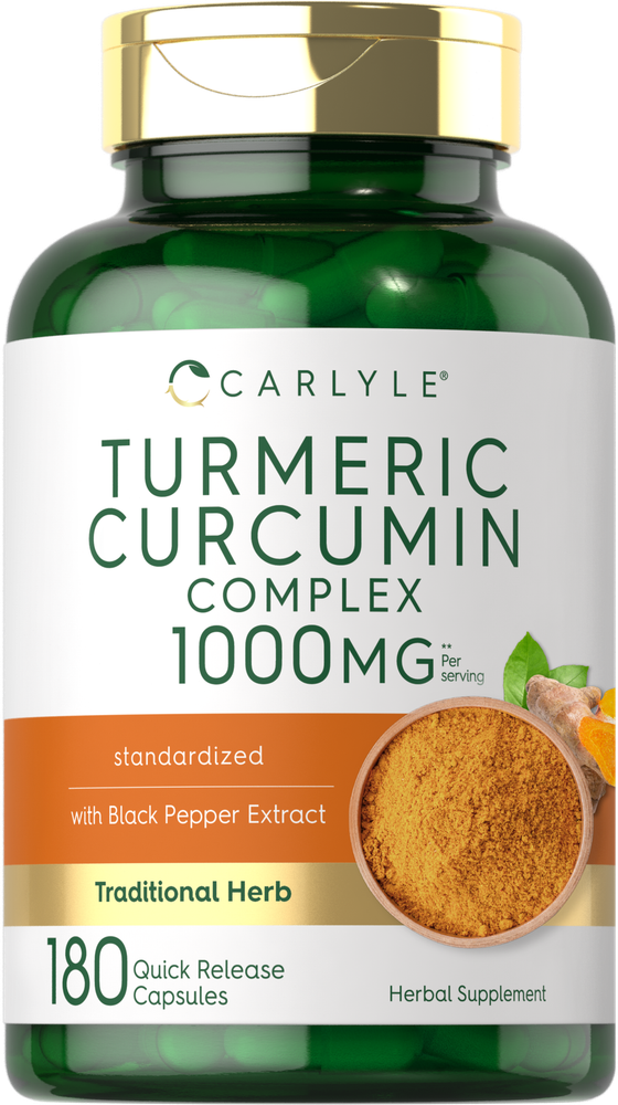 Turmeric Curcumin with Black Pepper 1000mg | 180 Capsules | by Carlyle