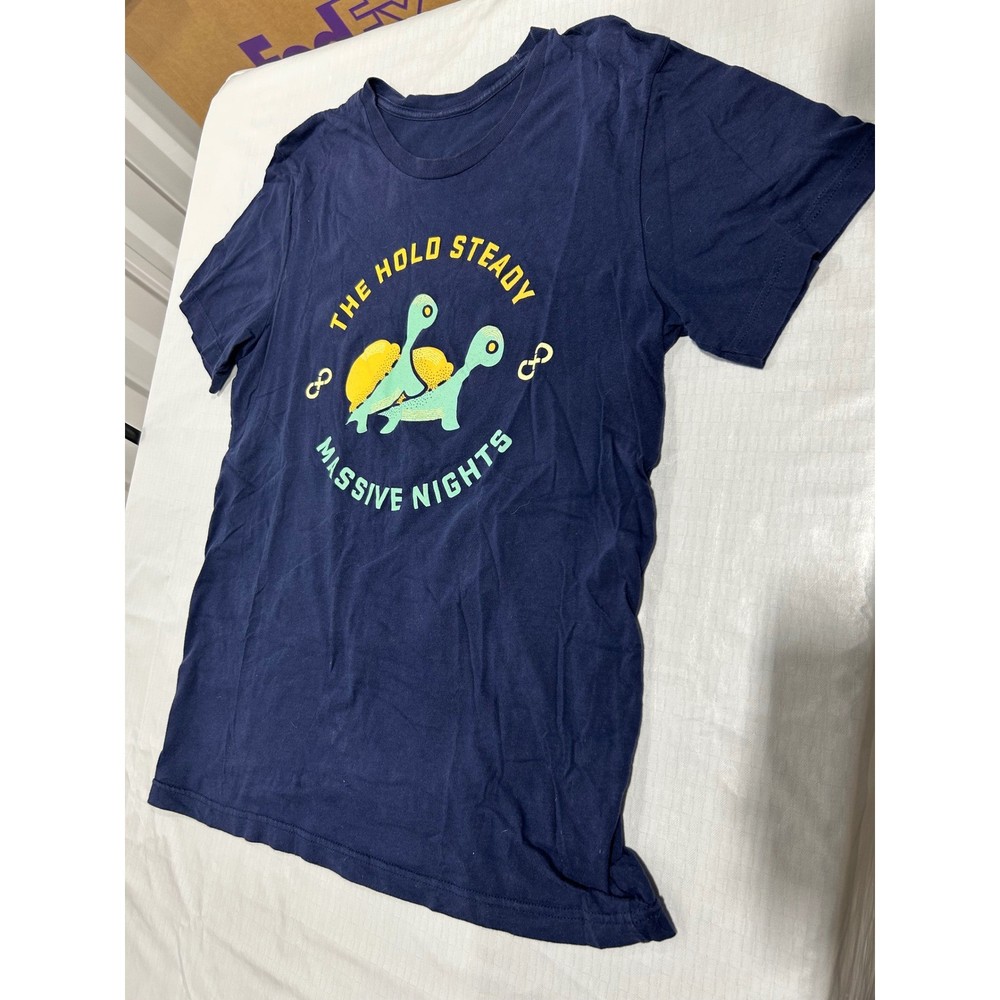 The Hold Steady Massive Nights Concert Graphic T-Shirt Navy Blue Small