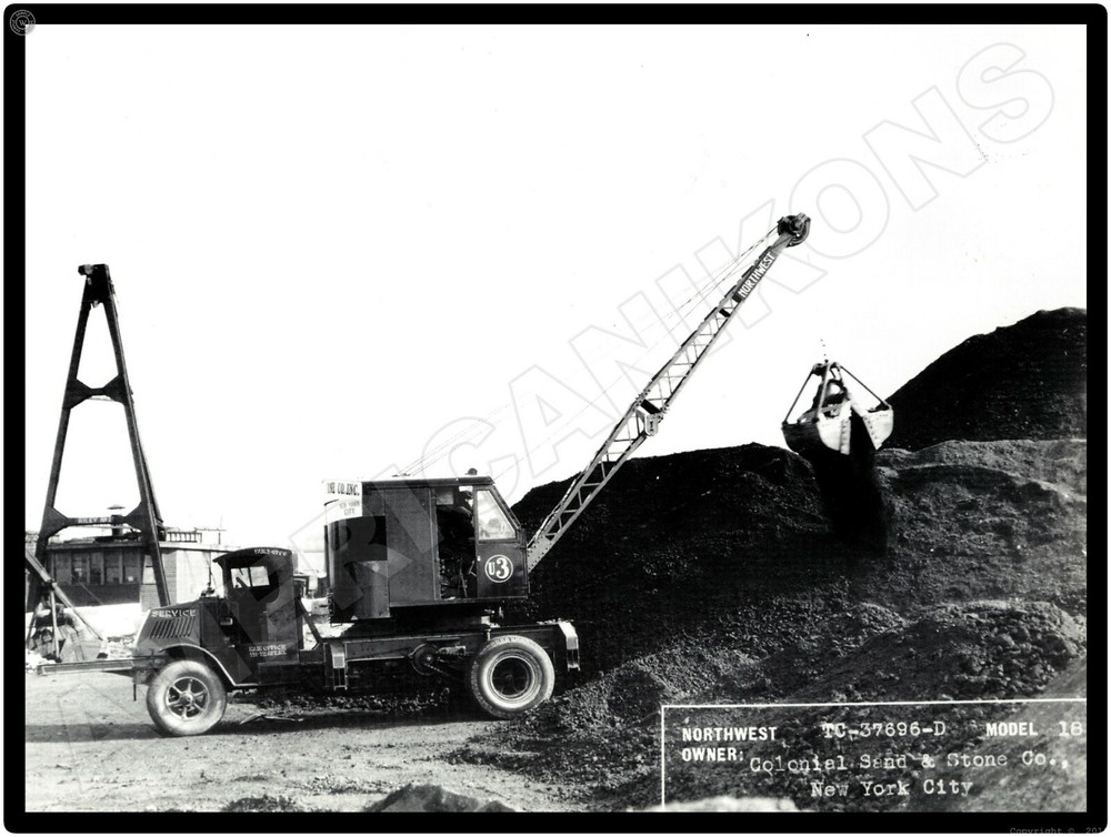 Vtg. Mack Trucks AC New Metal Sign: Northwest Truck Crane Model 18 NYC Colonial