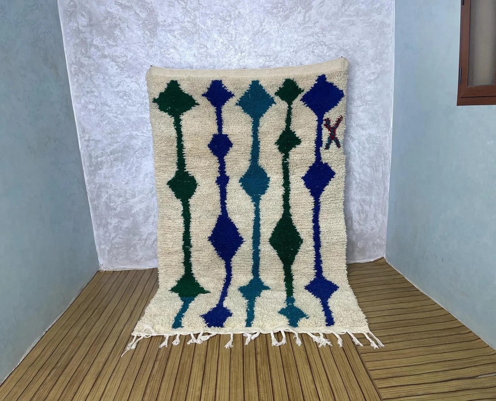 New Design Moroccan Beni Ourain Berber Wool Rug Color Multi Handmade Carpet Rug