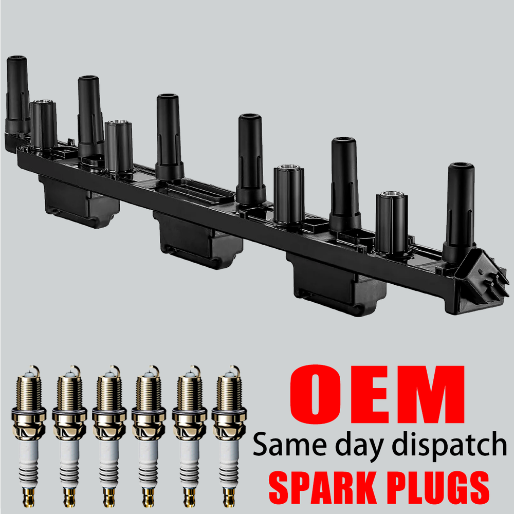 OEM Ignition Coil & 6X Iridium Spark Plug For Jeep TJ Wrangler Cherokee L6 UF296