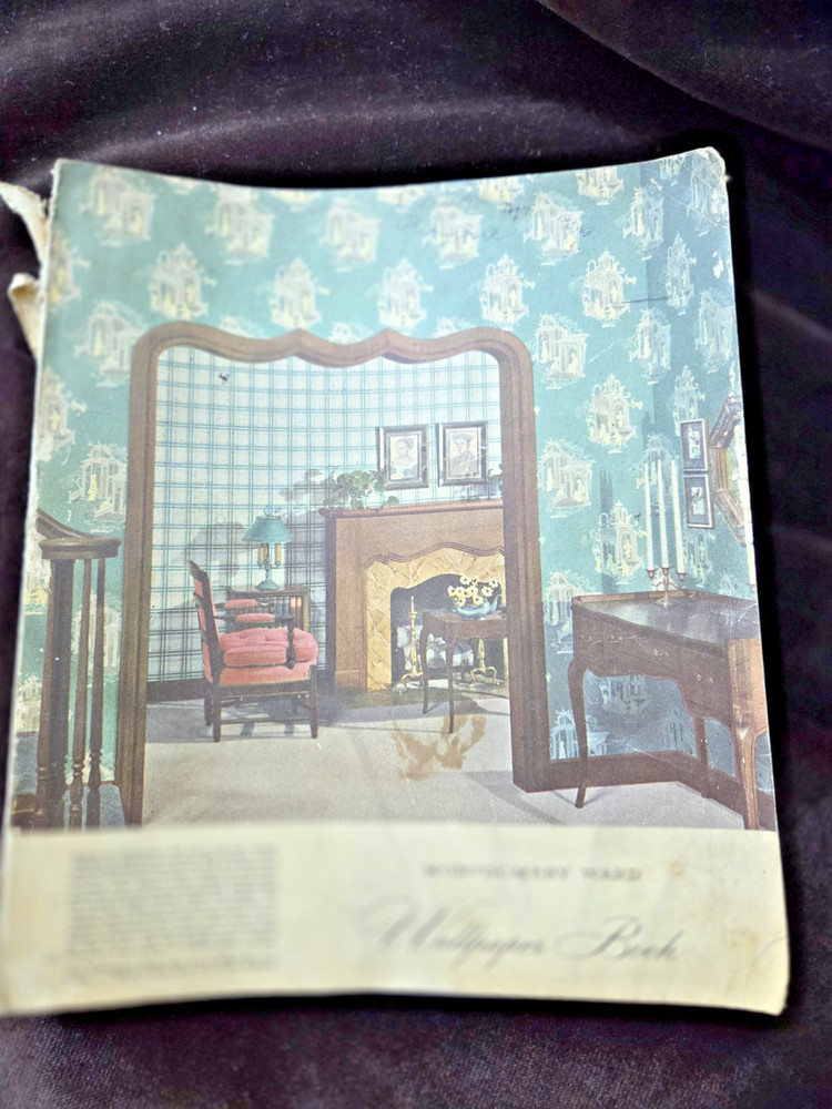 Vtg 1947 Montgomery Ward Wallpaper Sample Catalog Book Home Decor  9x8