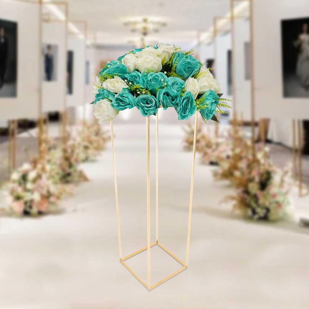 Metal Flower Stand Deco for Wedding Table Centerpiece Gold Floor Column Holder