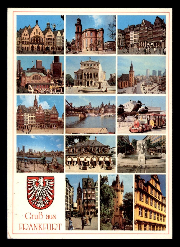Vtg Postcard-Grub aus Frankfurt Photo Montage 4x6 Chrome Forostudio Michel Co