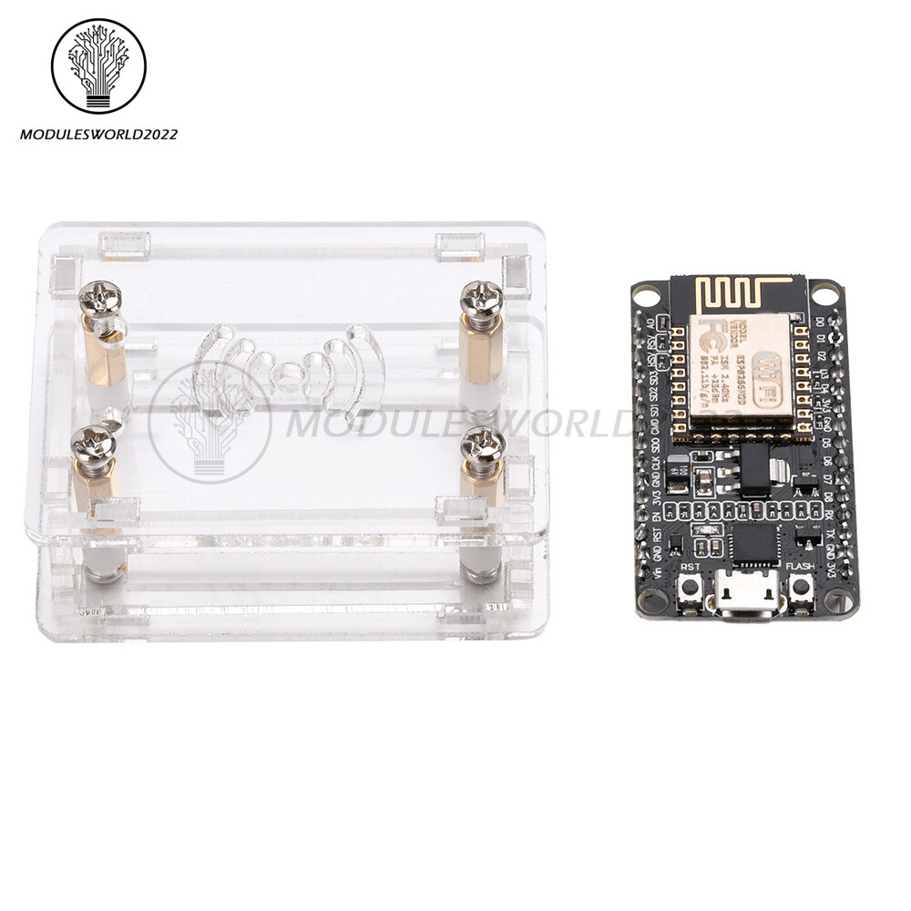 NodeMcu Lua ESP8266 CH340G/CP2102 Development Board ESP-12E Module Acrylic Case