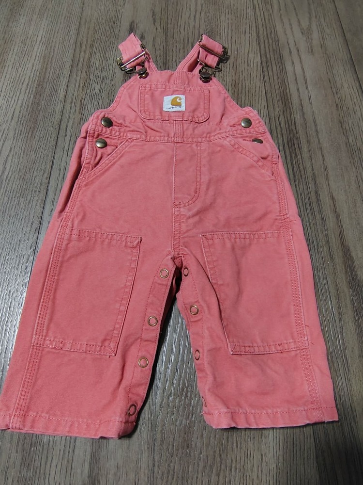 Carhartt Rare Coral Peach Baby Overalls Vintage Pink 6 Months
