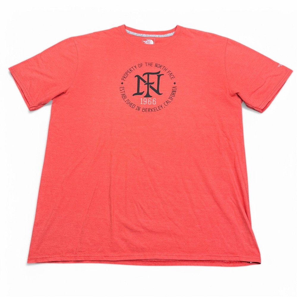 The North Face Big Logo Classic Fit Orange Tee Shirt for Men Size Large Outdoor Ready