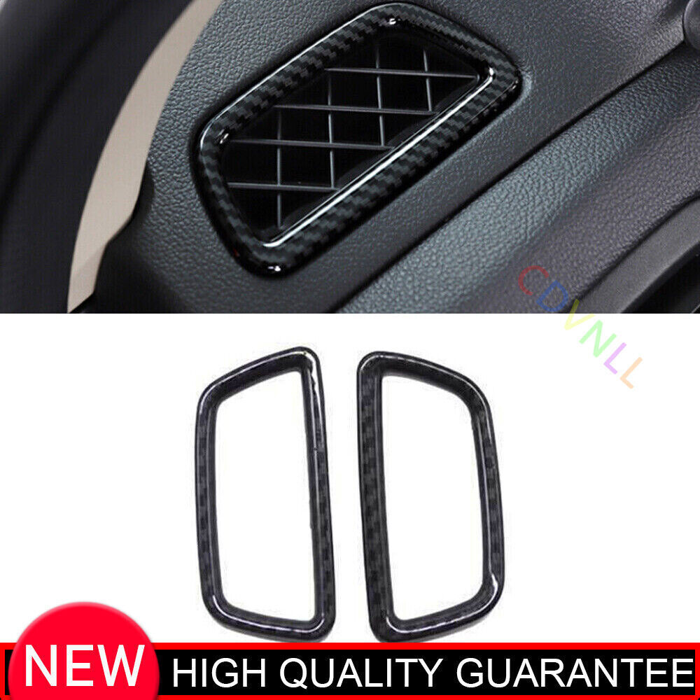 Console Dashboard Speaker Ring Trim 2* For Honda CRV CR-V 2012-2016 Carbon Fiber
