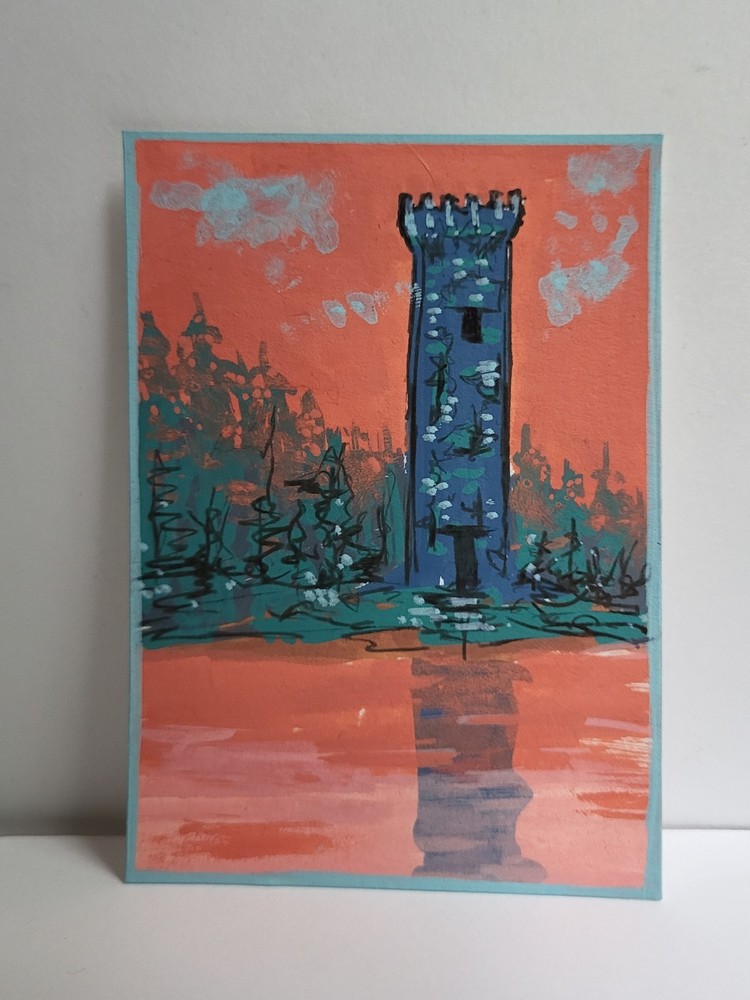 Castle Fantasy ACEO Art Card by Cassandra