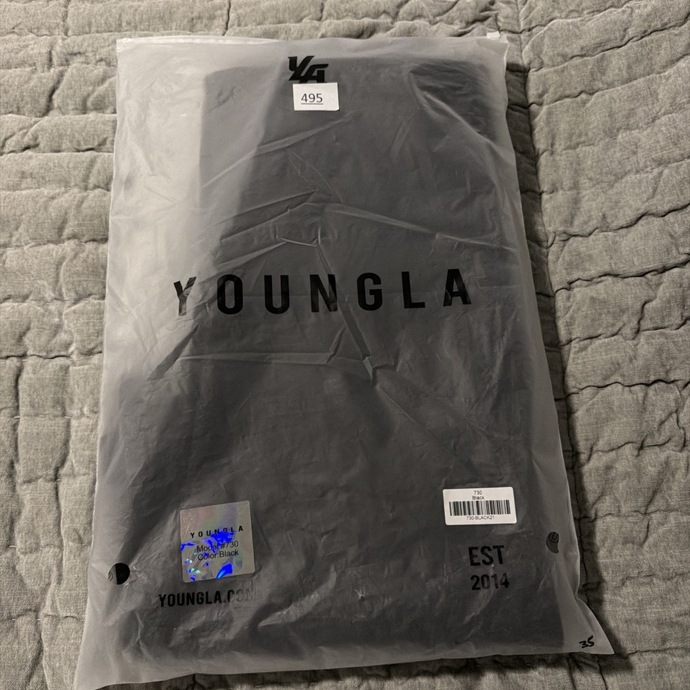 YoungLA Mens Scuba Sweatpants Size Medium Oversized Black Drawstring Pockets NWT