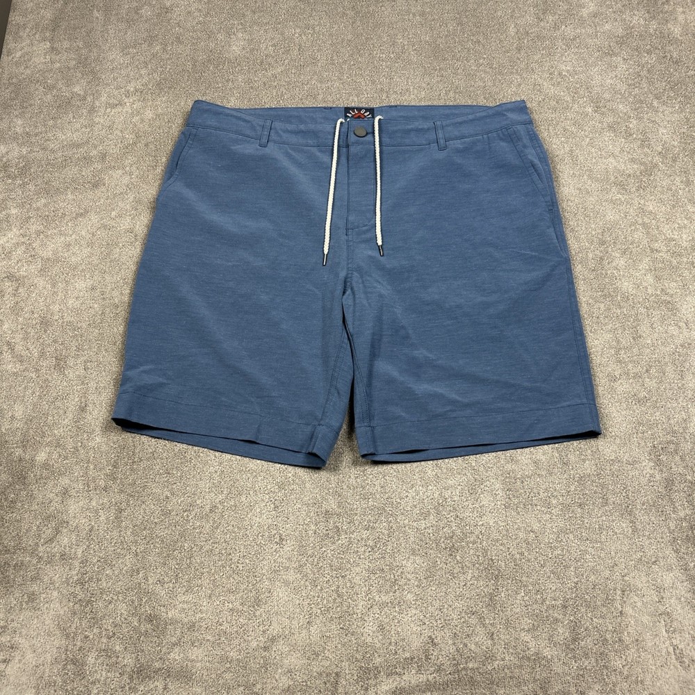 Faherty ALL DAY Shorts Performance Outdoor Chino 38 x 9 Blue Beach Casual Mens