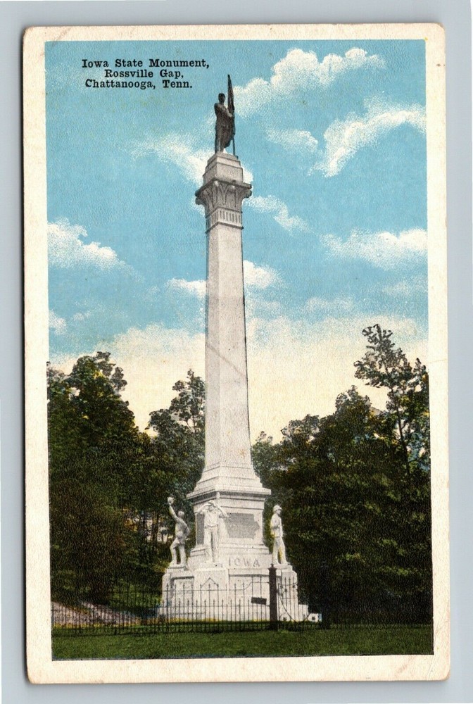 Chattanooga TN-Tennessee, Iowa State Monument, Battlefield Vintage Postcard