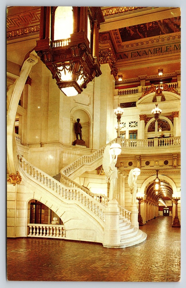 Interior~State Capitol Rotunda Harrisburg Pennsylvania~Vintage Postcard