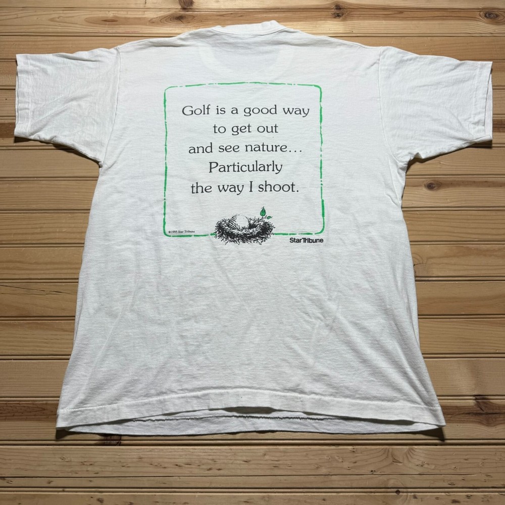 Vintage 90s Golf “ Golfology ” Sport Science Golfing Humor Shirt Size XL