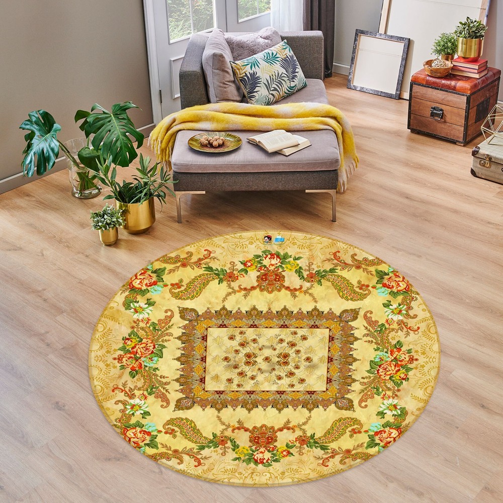 3D Retro Petal Wreath O500 Game Rug Round Photo Carpet Mat Eve 2023
