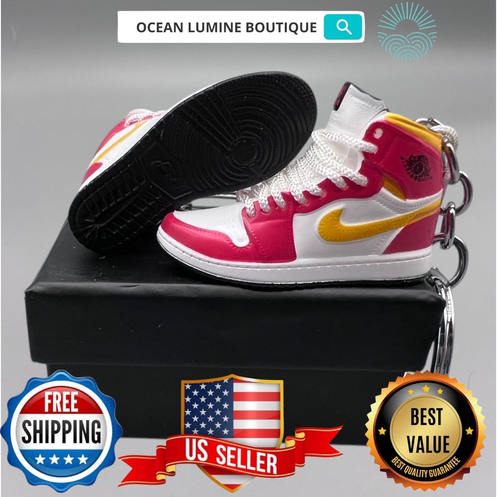 Air Jordan 3D Mini Sneaker Keychain, Basketball Sneaker Collectible, Box Options