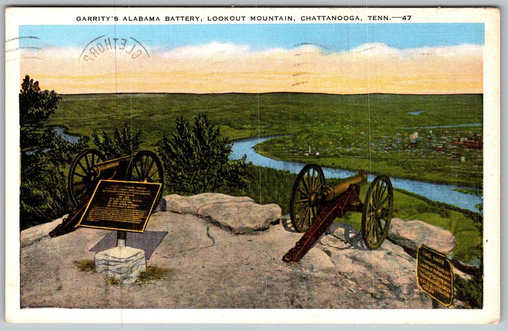 Vtg Linen Postcard Garrity's Lookout Mountain, Chattanooga, TN 1930s