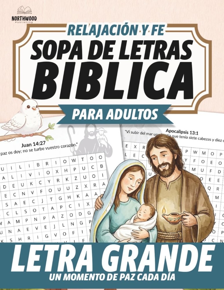 Sopa de Letras de la Biblia para Adultos Letra Grande: Juegos Cristianos de Pala
