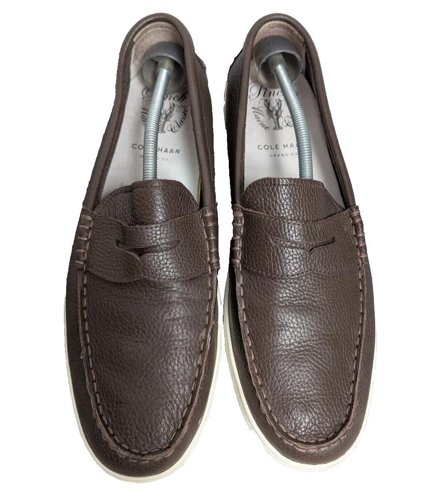 Cole Haan Grand OS Penny Loafer Mens 13 Brown Leather Pinch Preppy Old Money