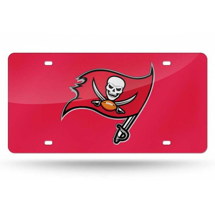 tampa bay buccaneers nfl football team logo red laser license plate usa made
