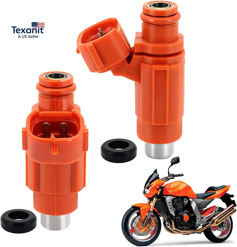 2PCS Fuel Injectors 4 Holes Compatible with Kawasaki Brute Force 750 2008-2014,