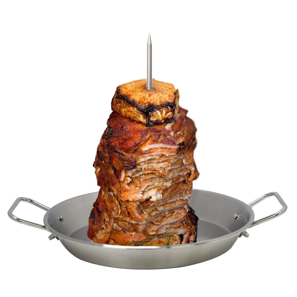 DOLAMOTY BBQ Vertical Skewer Pan Gyro Spit Shawarma Skewer Stand for oven, Al...