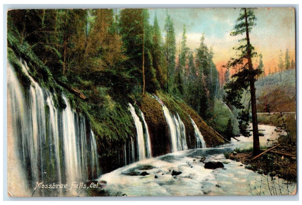 c1910s Mossbrae Falls Trees River Scene Dunsmuir California CA Unposted Postcard