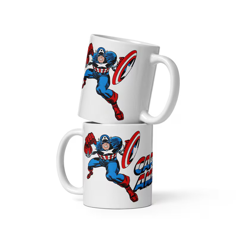 Disney Marvel Captain America White Coffee Mug