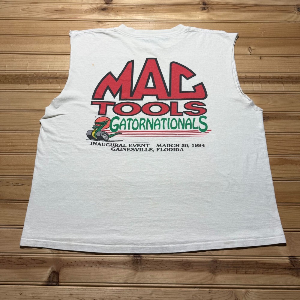 Vintage 1994 Mac Tools Gatornationals NHRA Drag Racing Muscle T-Shirt USA - XL
