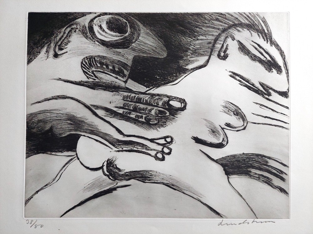 Bengt LINDSTRÖM Signed drypoint engraving 