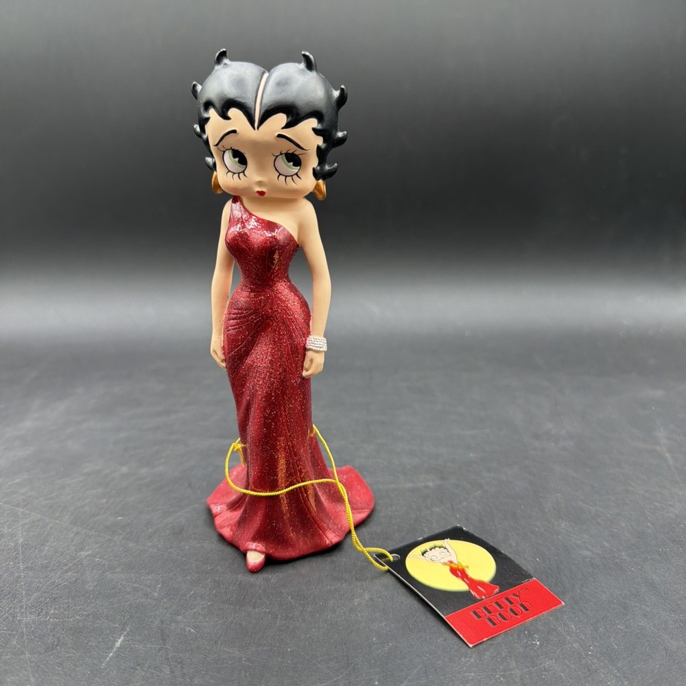 Betty Boop Lady in Red  Sparkly Dress Figurine Statue Westland Giftware 6”