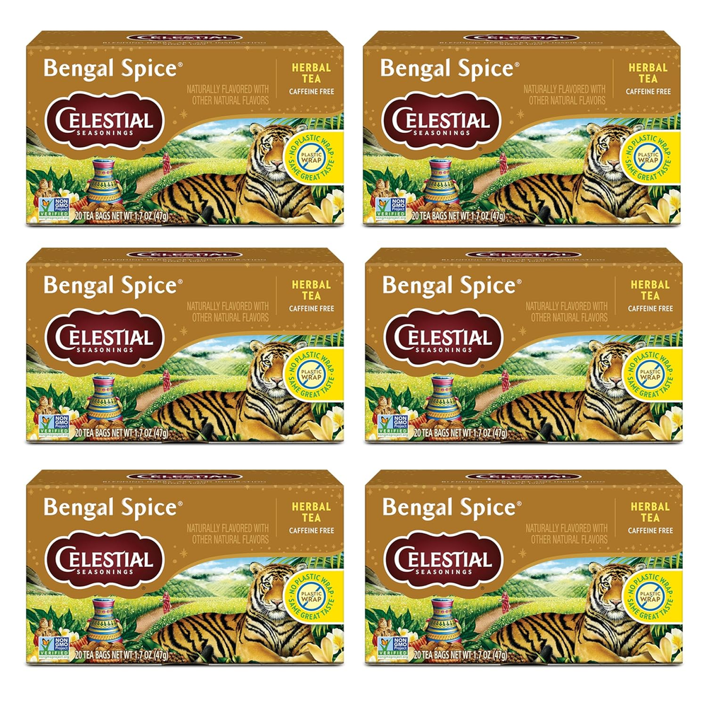 Celestial Seasonings Bengal Spice Herbal Tea, Caffeine Free, 20 Tea Bags Box (Pa